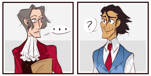prospectkiss:  tfwlawyers:i love…………the soggy lawyer by bluephirefoenix………… This scene never fails to make me chuckle. Soaked!Phoenix looks ridiculously endearing; no wonder Edgeworth looses track of his surroundings. It’s fun to see