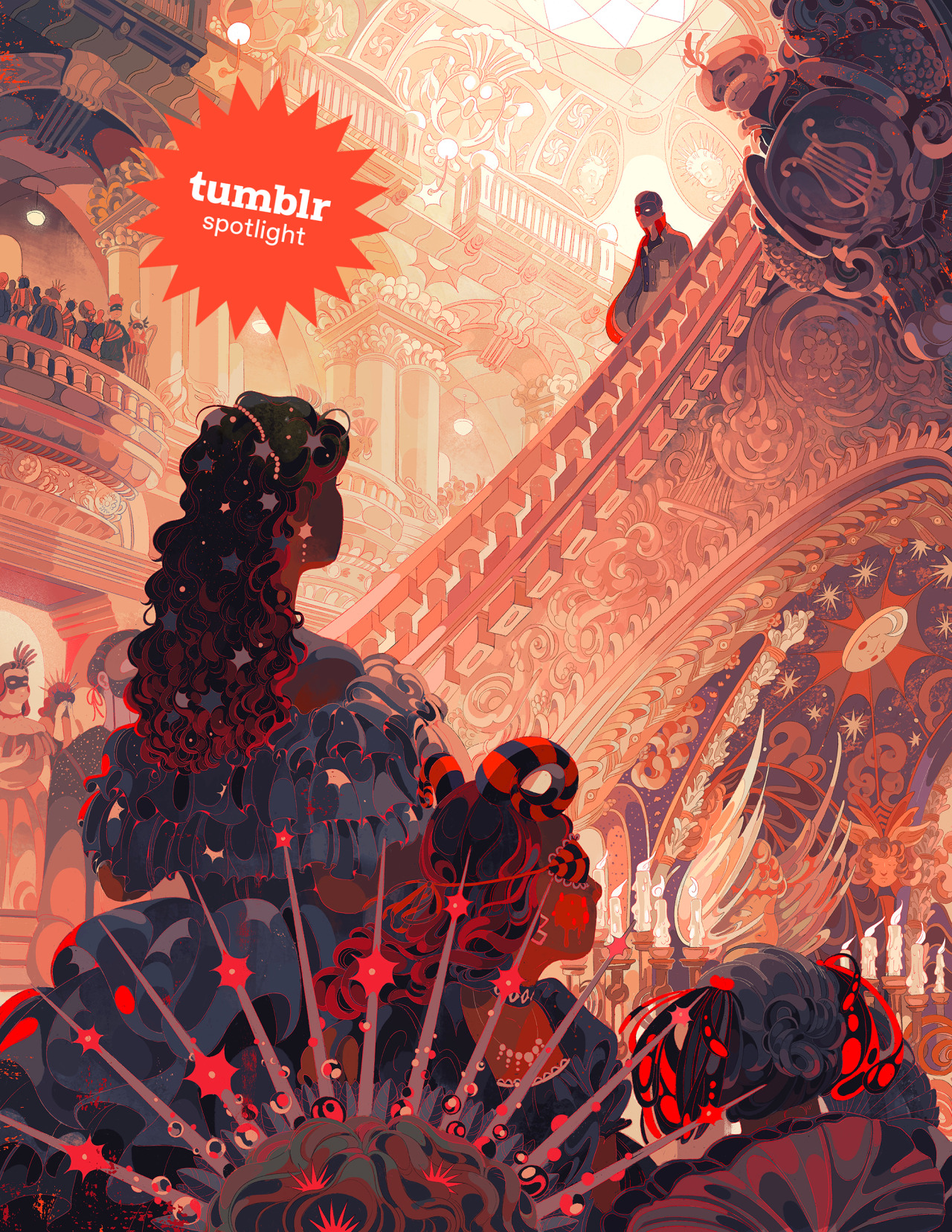 Wonderful artwork on Tumblr login page.