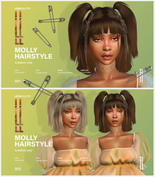 Molly Hairstyle + Pins Accessory: DOWNLOADSIMS 4