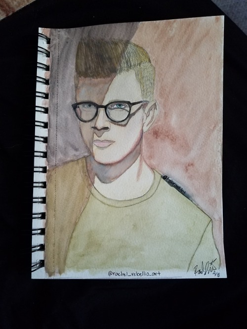 rachel-rebellio-art: watercolour portrait of @tyleroakley that i both love and hate tbh 4.18 . pleas