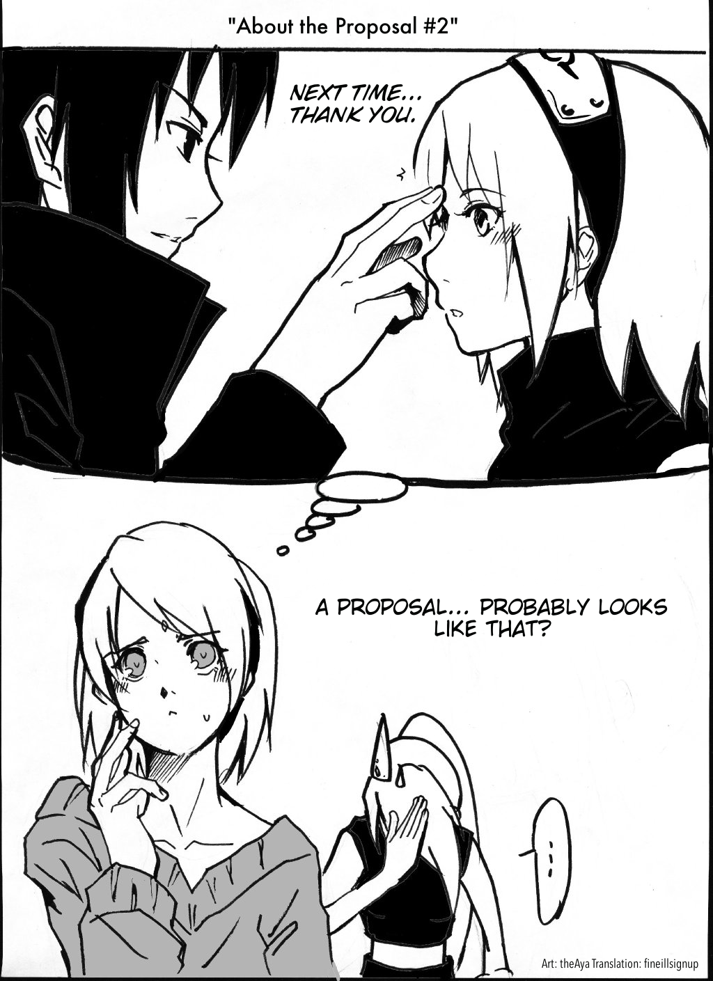fineillsignup:  “About the Proposal” by theAya, translated by me with permission.I