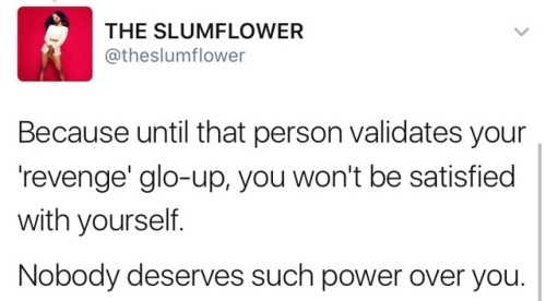 goldenpoc:  boobsbradshaw:  I’ma send her an offering.  Thank you! I always thought that glo up on your ex so they see what they’re missing or person that did you dirty, instead of just doing it just for you is wild corny. Like you might as well day