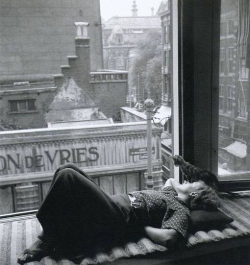 Woman and kitten, Amsterdam, 1934. Nudes