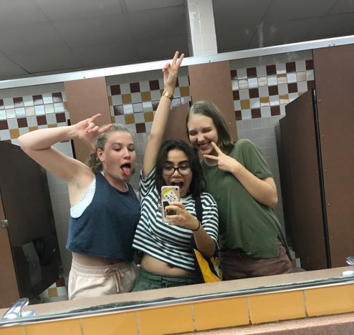 three cool chicks saw spider-man hoco today!!