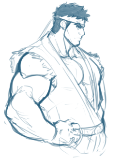 mattpichette:  A quick Ryu doodle before bed.