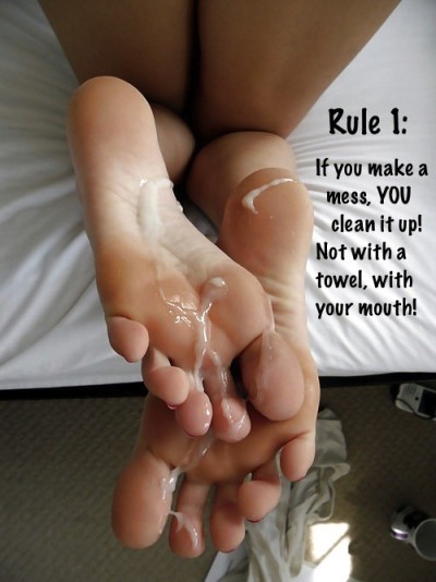 cuckold foot cum clean