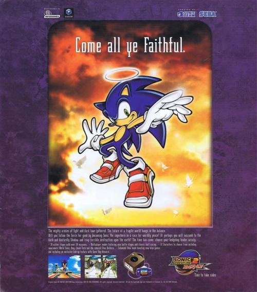 vgprintads: ‘Sonic Adventure 2: Battle - “Come All Ye Faithful”‘ [GCN] [UK] [MAGAZINE] [2002] NCG Ma