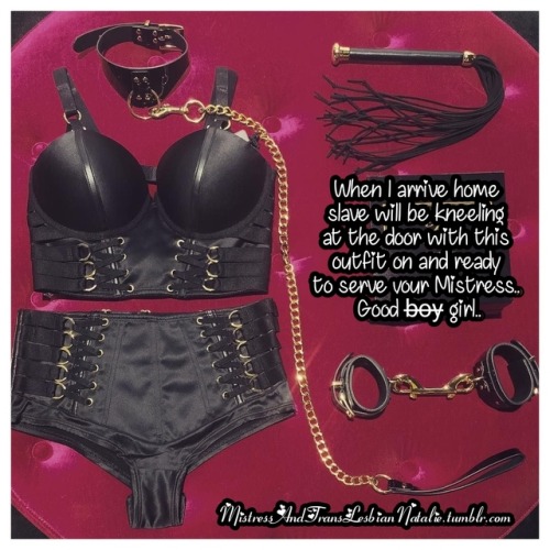 mistressandtranslesbiannatalie:Yes Sissy, Mistress expects you will be caged and plugged too.. Mistr