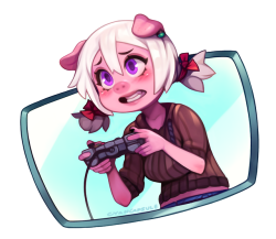cyancapsule: Emelie playing some games and