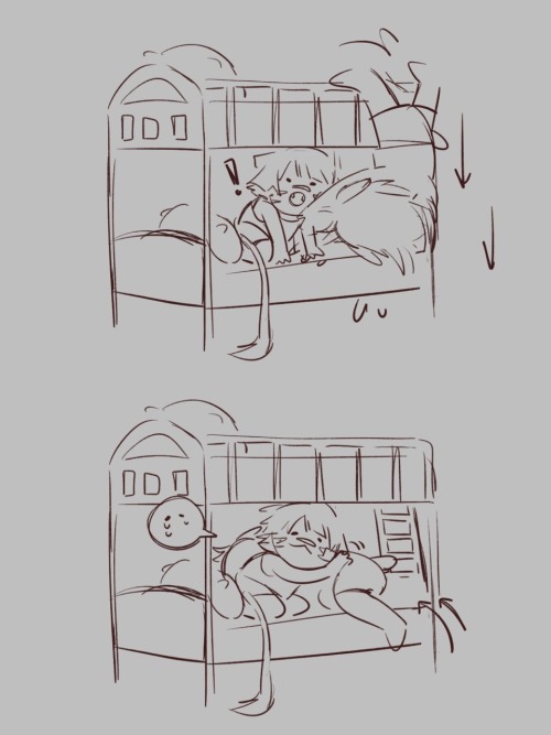 oc doodle from twitter… shrim and chic’tan sleep in a bunk bed and kiss each other good night