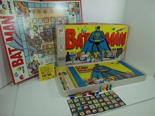 The 1966 Milton Bradley Batman game. Note that the look of the product is clearly inspired by t