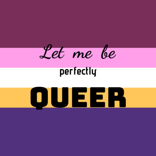 izziegs: Perfectly Queer Part 2 (Part 1) (ID: Various Pride flags with the phrase “Let me be p