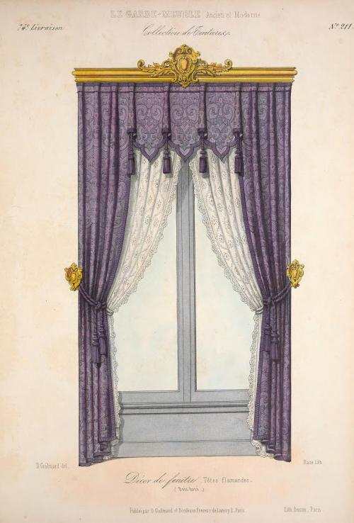 heaveninawildflower:Elegant window tentures (hangings) taken from ‘Le Garde-Meuble’ by D