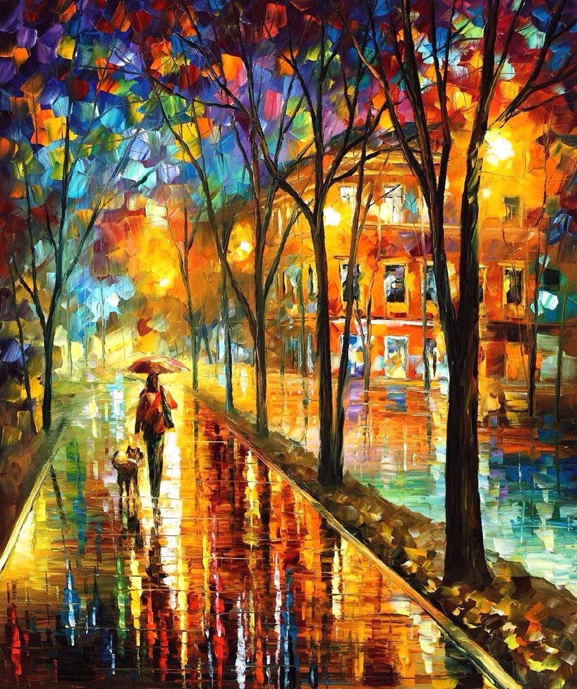 paintvrlife:  Leonid Afremov is a passionate painter from Mexico who paints with