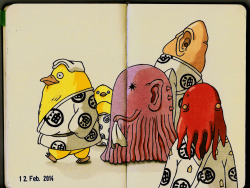 fuckyeahmoleskines:  Guests of the bathhouse (from Spirited
