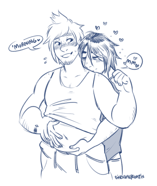 bisexualpromtis:tfw you wake up cold but your boyfriend is always there to warm you up ♥