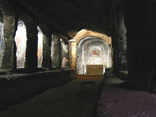 A mithraeum at Sutri Carved into the tuff-stone and dating back to 2nd century CE. During the middle