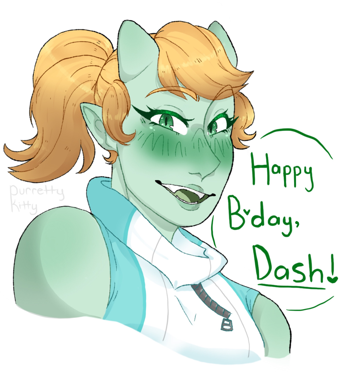 purrettykitty: krinn is a beautiful green plant alien i lov he r   happy birthday