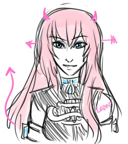 ellukaclockworker:  dashingicecream:  lucky for me, kawaii shojo girls with crazy pigtails happens to be something i can draw with ease v u v (sometimes) as for luka its not much her hair that is difficult but more of her facial structure?? does that