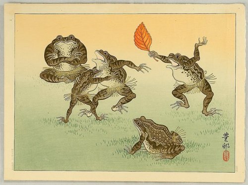 Sumo-Wrestling Toads, Ohara Koson, ca. 1930