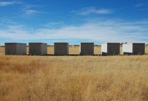 cavetocanvas: Donald Judd, 15 untitled works in concrete, 1980-84. Located in Marfa, Texas.