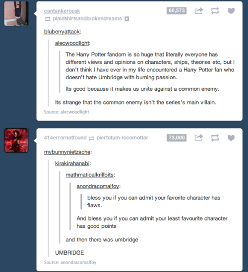 the-consulting-dragon-lord: I love how everyone universally hates Umbridge