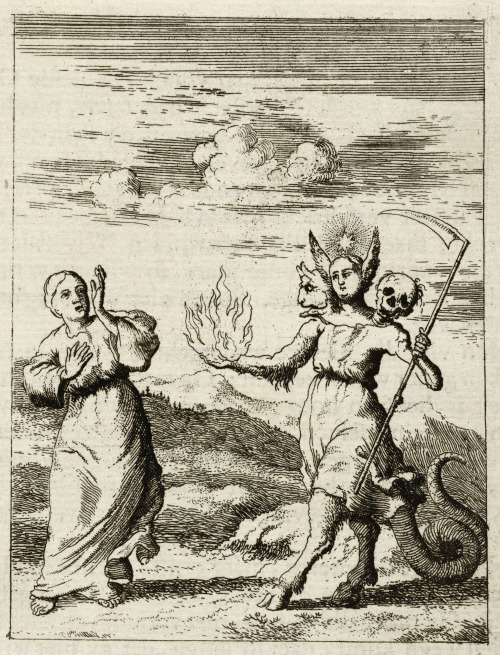thefugitivesaint:Jan Luyken (1649-1712), ‘The Personified Soul Meets the Personification of Sin’, 16