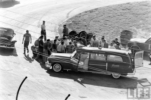 Ambulance at the Figure 8 race track(Francis Miller. 1961)