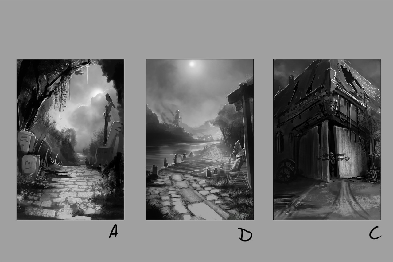Exploring some concepts for new background for a quick Darkest Dungeon Mod projectgoing