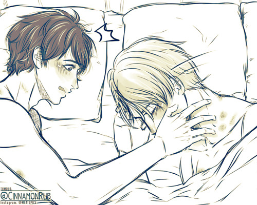 cinnamonrub:    💙 Quick Victuuri doodles coz I’ve just recovered from flu! /o/