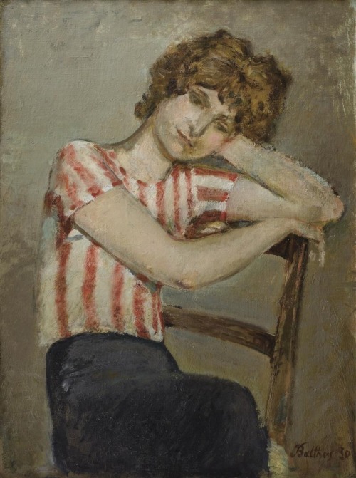 Portrait de Renée   -   Balthus  1930French 1908-2001Oil on canvas, 31.87 X 23.75 in (80.95 X 60.32 