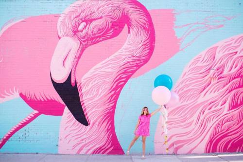 maggiewilliamson:  The world needs less Monday’s and more giant flamingo paintings.  The #ball