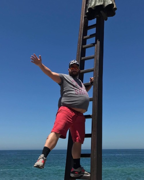 bearluvver:  Climbing the ladder!  #touriststuff #puertovallarta #gaycation #belly #bearsofinstagram #instabear  (at Puerto Vallarta’s El Malecon Boardwalk)