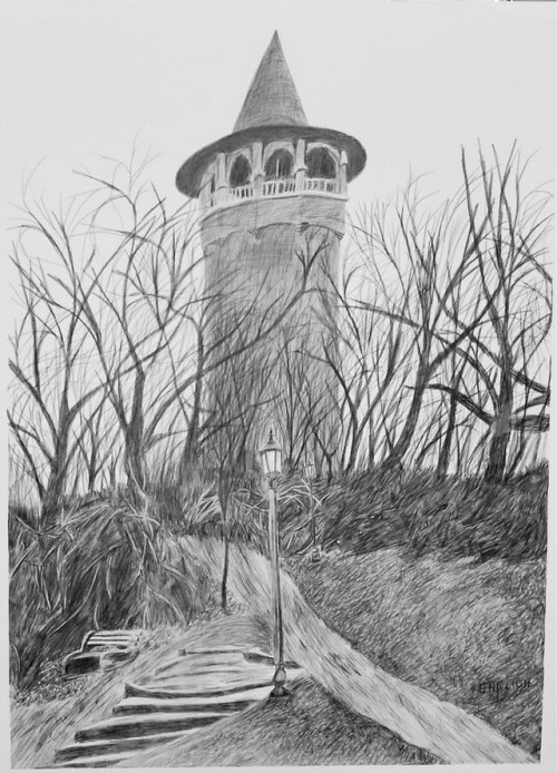 Prospect Park Water Tower - Minneapolis, MinnesotaSilverpoint on Plike Paper