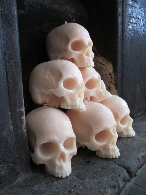 Porn photo sosuperawesome:  Life-size Skull Candles