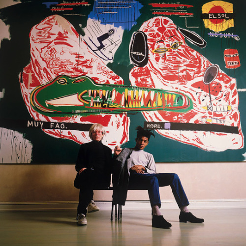 vintagewhiplash:Andy Warhol and Jean-Michel Basquiat by Tseng Kwong Chi, New York, 1985.