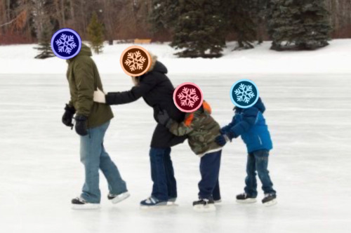 A Few Photos From Our Snowy Holidays (2001, 2004 And 2018) With Myself (orange), Xavier’s Father (purple),