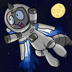 Art trade with http://ask-roger-houston.tumblr.com/ p.s the moon is made of cheeseeee