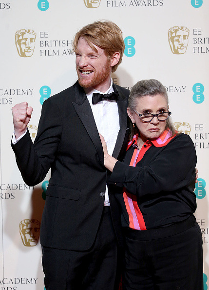 dailydomhnall: Domhnall Gleeson and Carrie Fisher at the #BAFTAs Press Room (Feb 14, 2016) I have be