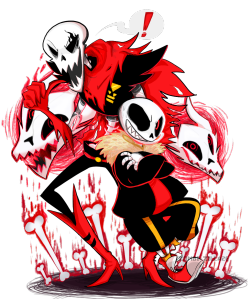 zombi-zilla:  Spooky  scary skeleton bros fan art :^   Papyrus design in   @underfell   tho aaaaa just amazingggg  &lt;333 