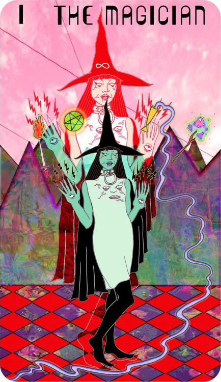 The Magician. Art by Charlie Quintero, fromMars Power Tarot.“Such skill was the stuff of legend. W