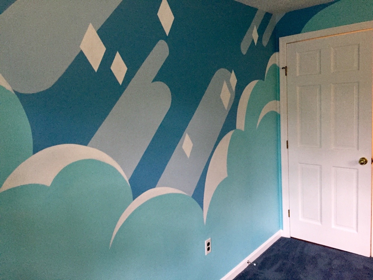 ask-crystal-gems: tealdragon:  MY STEVEN UNIVERSE INSPIRED WALL IS DONE  Holy crap