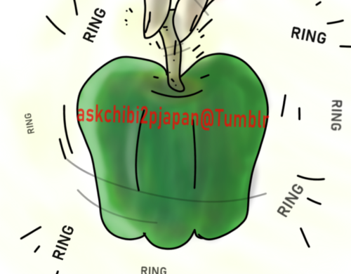 a bell pepper and a sharp pencil