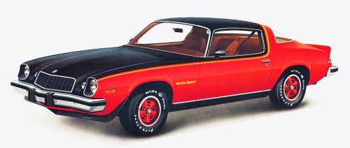 carsthatnevermadeitetc:  Chevrolet Camaro Rally Sport, 1975. In 1975 the second generation Camaro was restyled with a wrap-over rear window