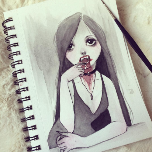 artofashleighizienicki:  Been experimenting with style and watercolors! Always fun to change it up! 