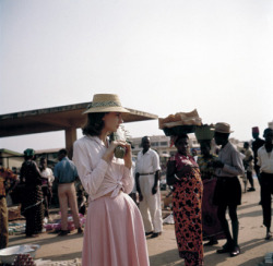 lovelyhepburn:  Audrey Hepburn enjoys exploring the Belgian Congo while on location for The Nun’s Story, 1958. Photographs by Leo Fuchs.  