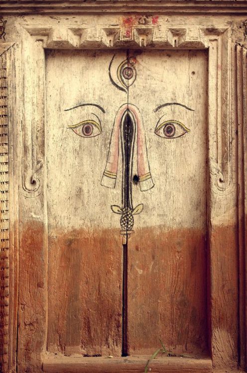 salantami:Wooden doors with face | Nepal