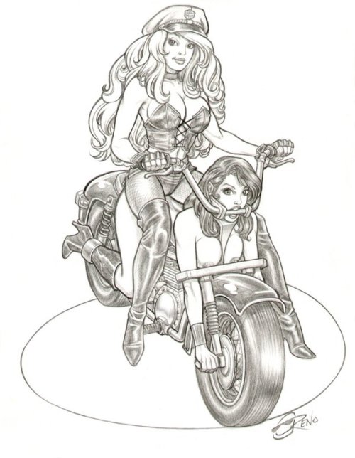 Biker Chick and Chicker Bike by steveoreno 