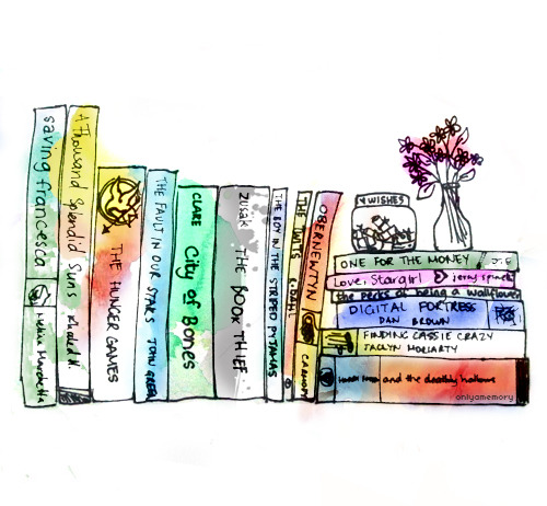 onlyamemory:  LOOK! I drew a picture of my favourite books :)