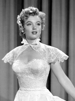 thebeautyofmarilyn:  Marilyn photographed in a costume test for We’re Not Married, 1952. 